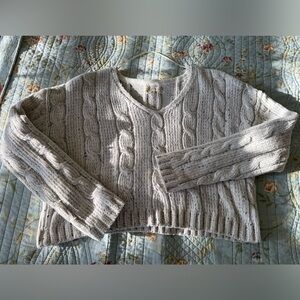 L.A. Hearts Cable Knit Cropped Chenille Sweater